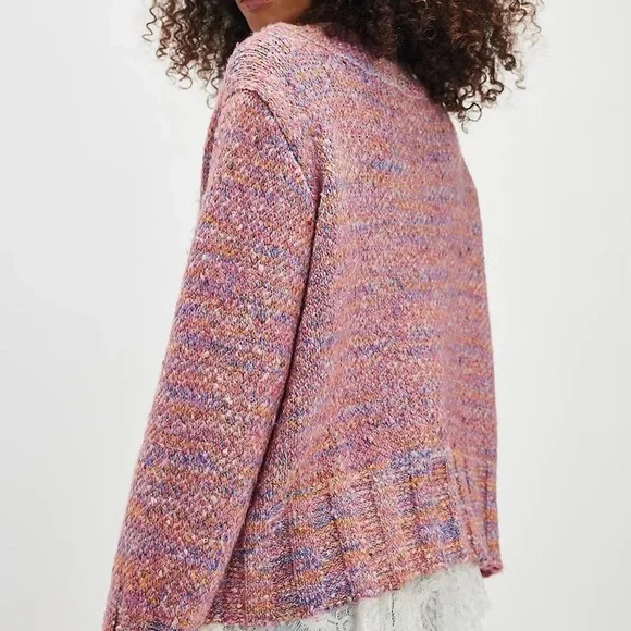 Free People Cotton Candy Pullover Sweater in Azalea Jewel - Picture 3 of 9